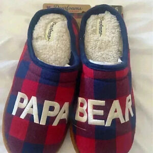 Memory Foam Papa Bear slippers NEW 7/8